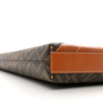Fendi Glazed Fabric Vitello King FF 1974 Diagonal Medium East West Messenger Tobacco Moro Cuoio 8 of 9