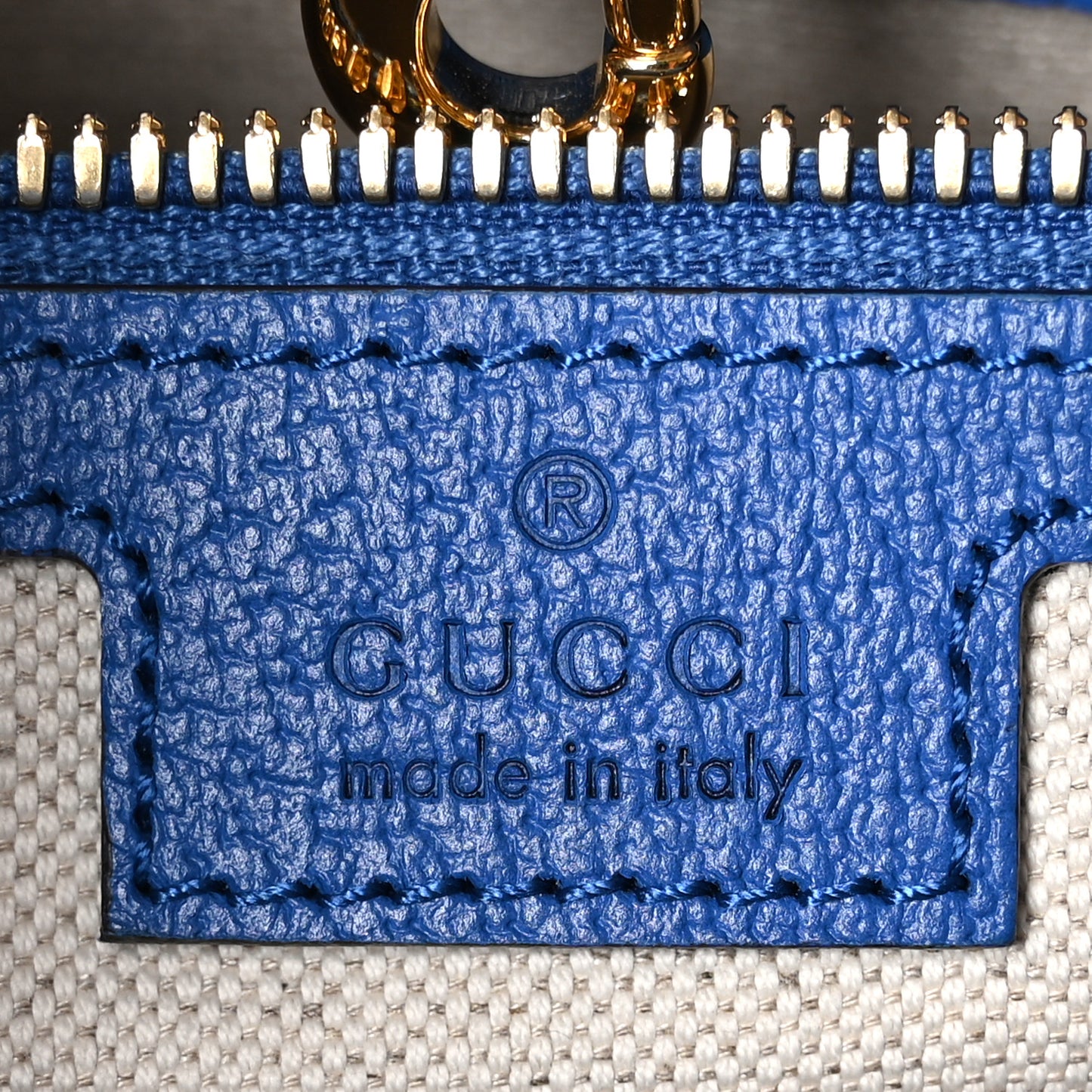GG Supreme Monogram Mix Textured Dollar Calfskin Rhombus Inlay Large Tote Bag Beige Ebony Harvest Joy Blue