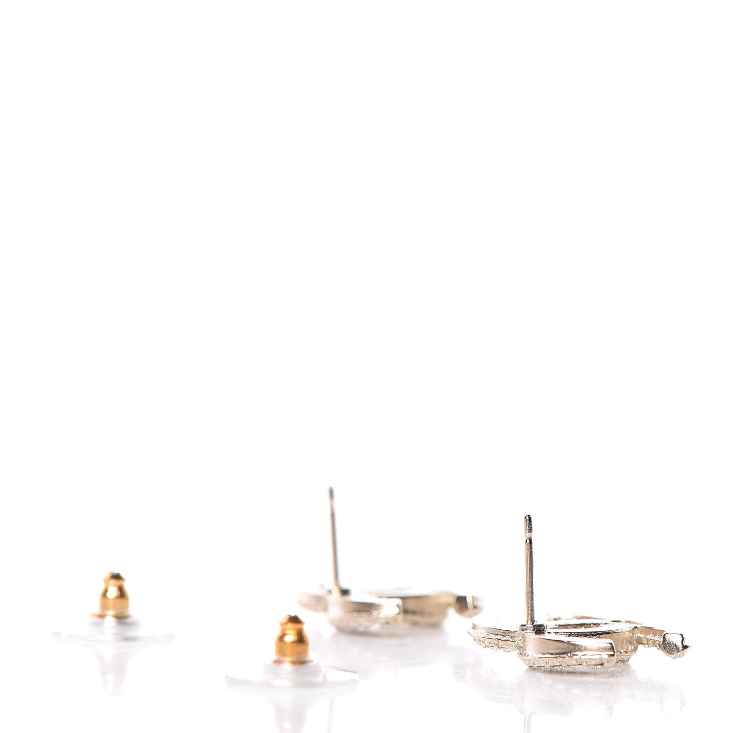 Chanel Crystal CC Earrings Gold 4 of 5