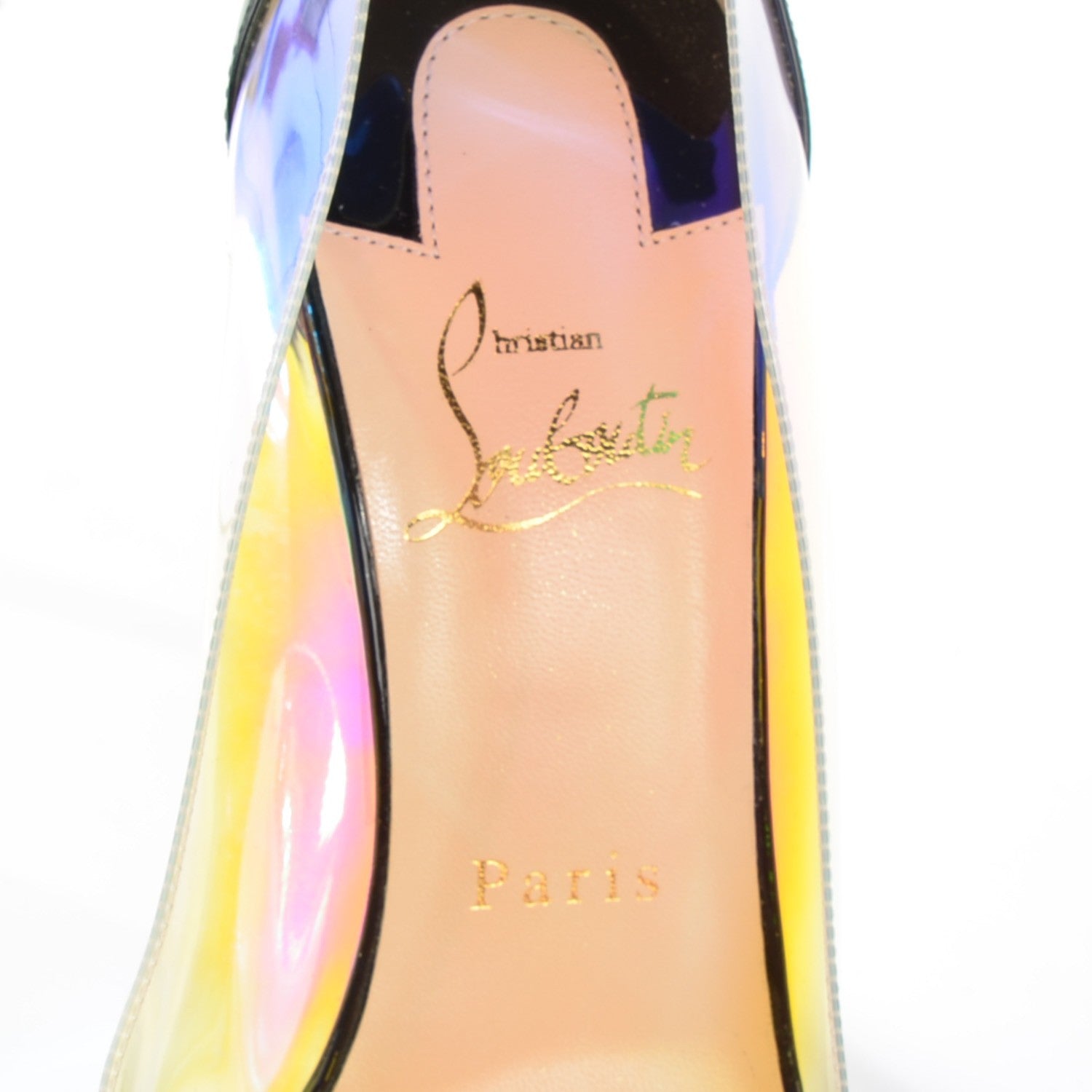 Christian Louboutin Debout Disco PVC Hologram 100 Pumps 37 Black Transparent 8 of 8