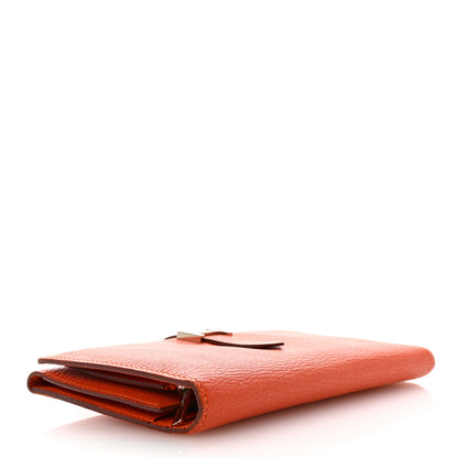 Hermes Chevre Mysore Bearn Gusset Wallet Orange 4 of 7