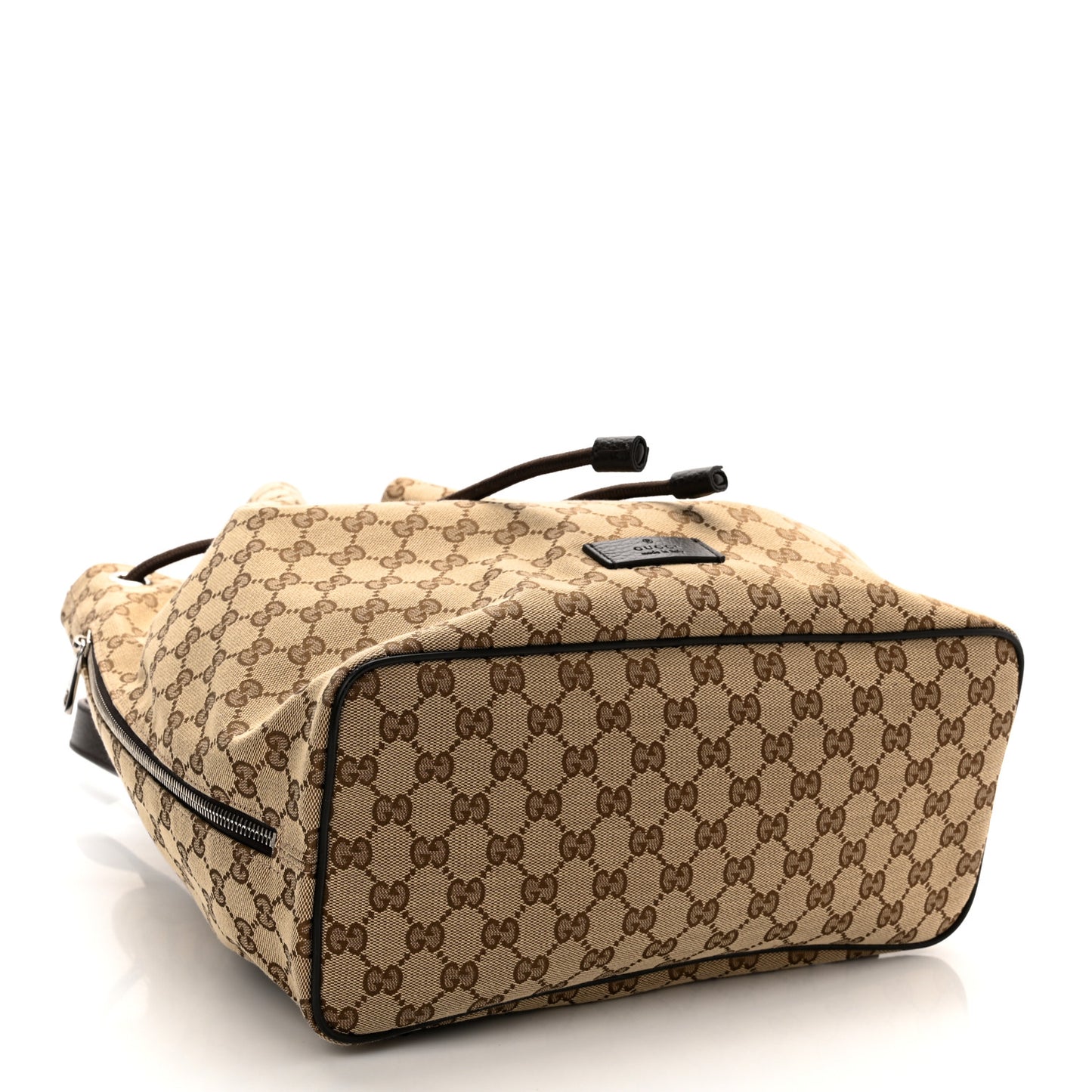 Monogram Dollar Calfskin O Drawstring Backpack Beige Ebony Testa di Moro Dark Chocolate