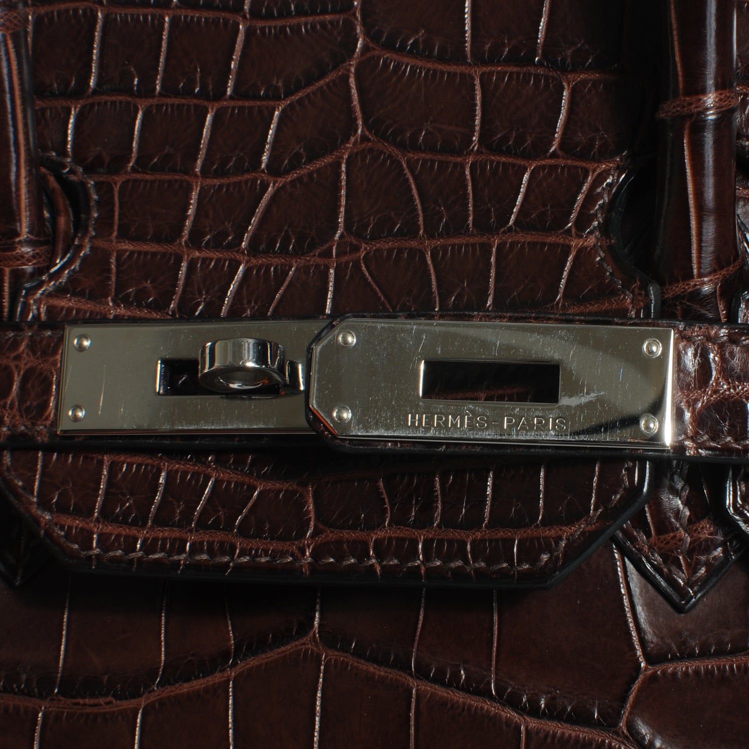 Hermes Matte Porosus Crocodile Birkin 35 Chocolate 5 of 9