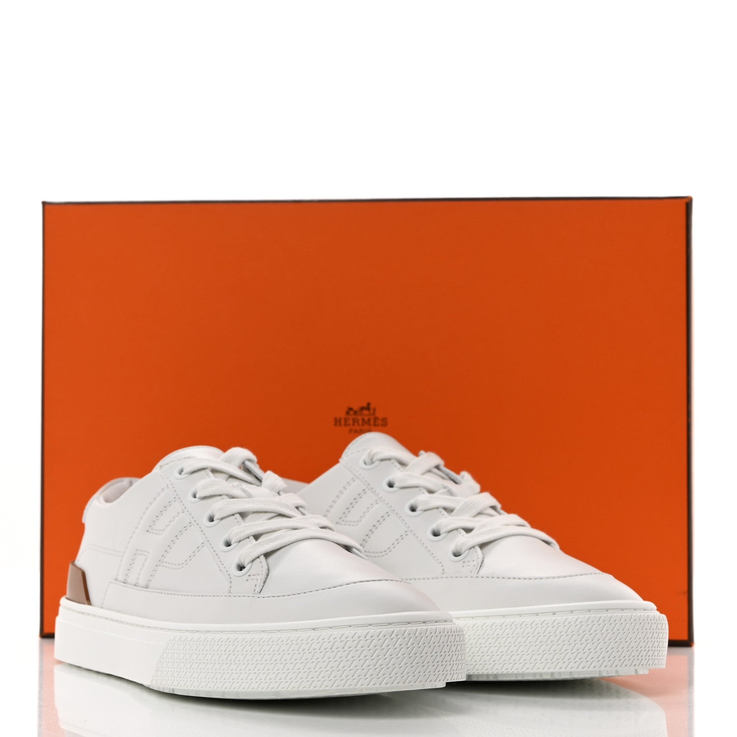 Hermes Calfskin Deep Sneakers 37 White Naturel 10 of 10