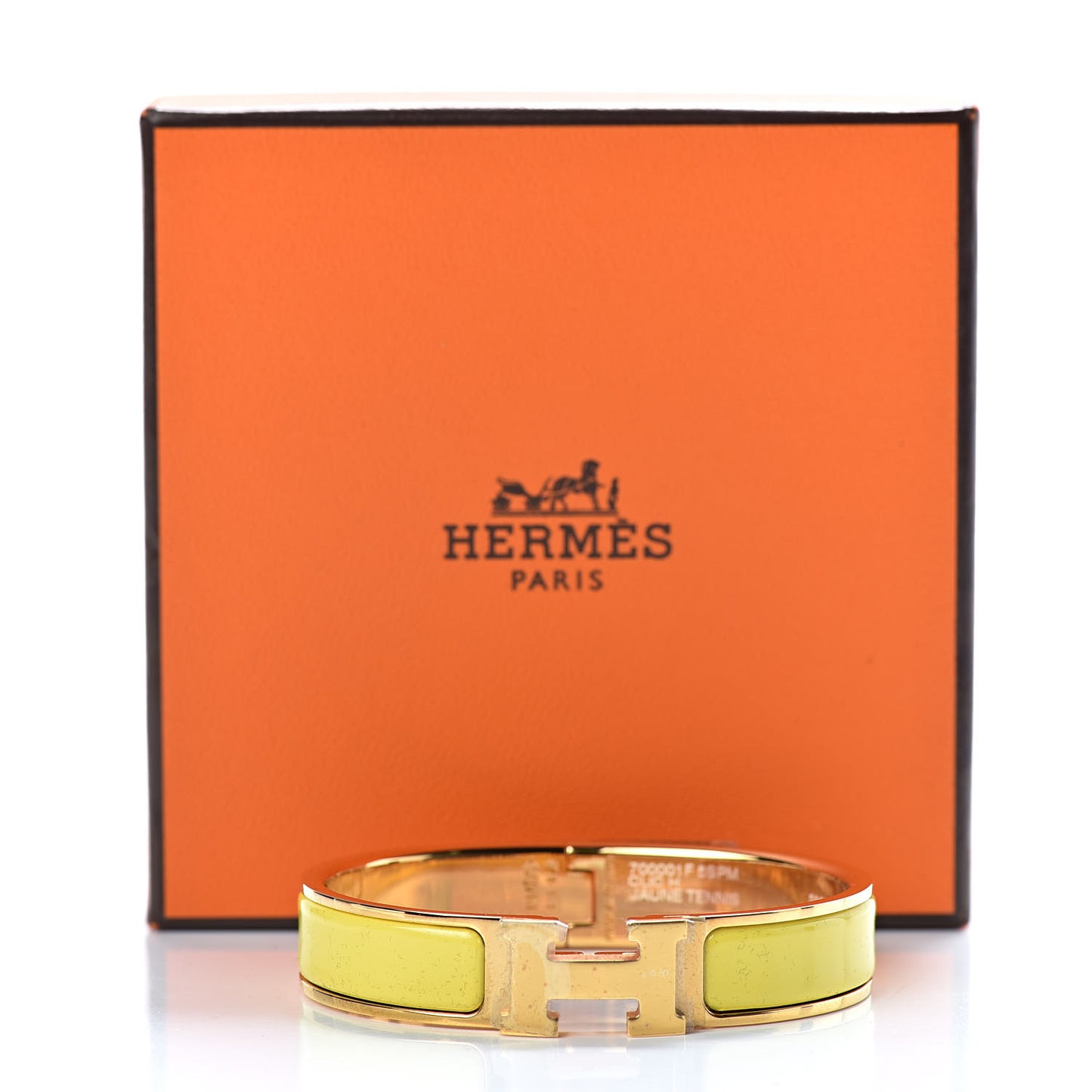 Enamel Narrow Clic Clac H Bracelet PM Jaune Tennis