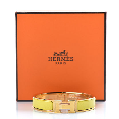 Hermes Enamel Narrow Clic Clac H Bracelet PM Jaune Tennis 7 of 7