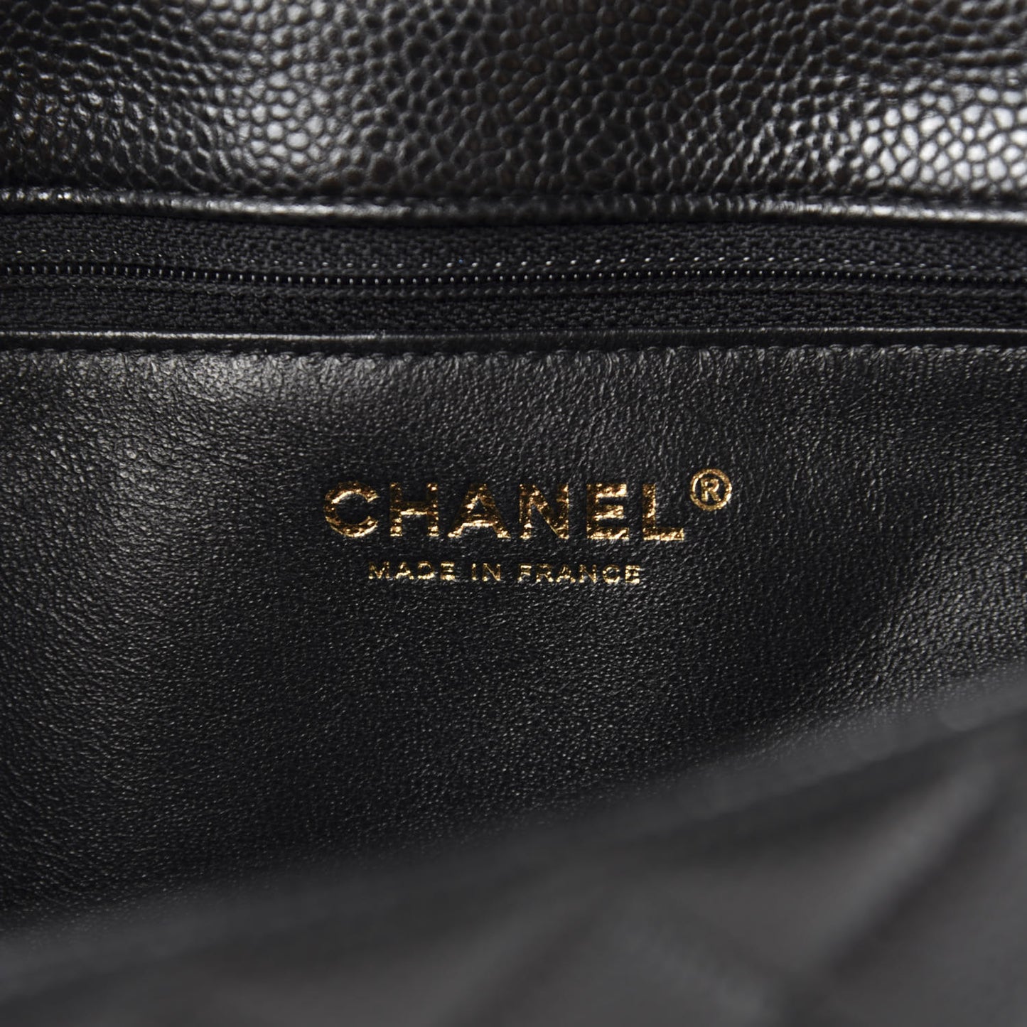 Caviar Quilted Flap Clutch Black