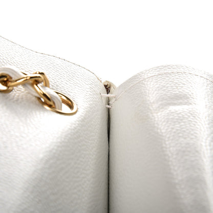 Chanel Caviar Quilted Maxi Double Flap White 16 of 16