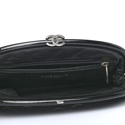Chanel Distressed Patent Quilted Timeless Clutch Black 4 of 5