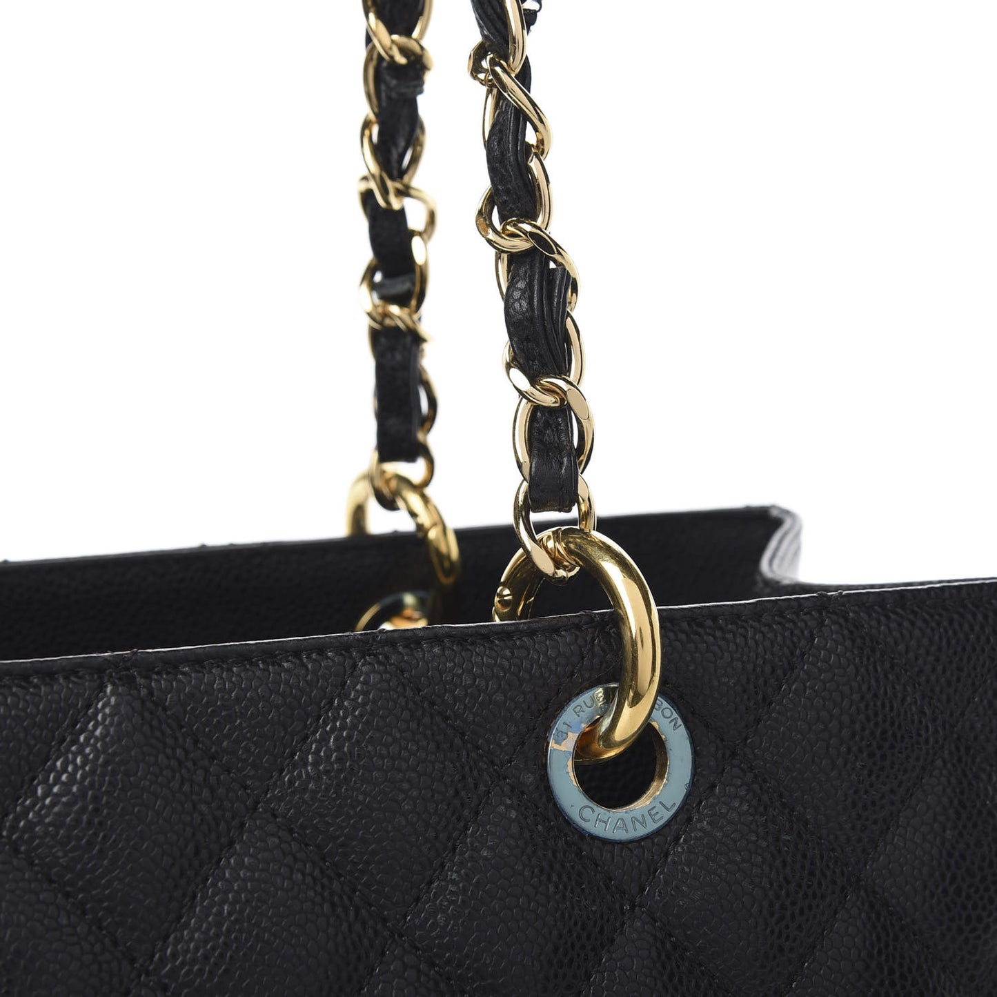 Caviar Quilted Grand Shopping Tote GST Black