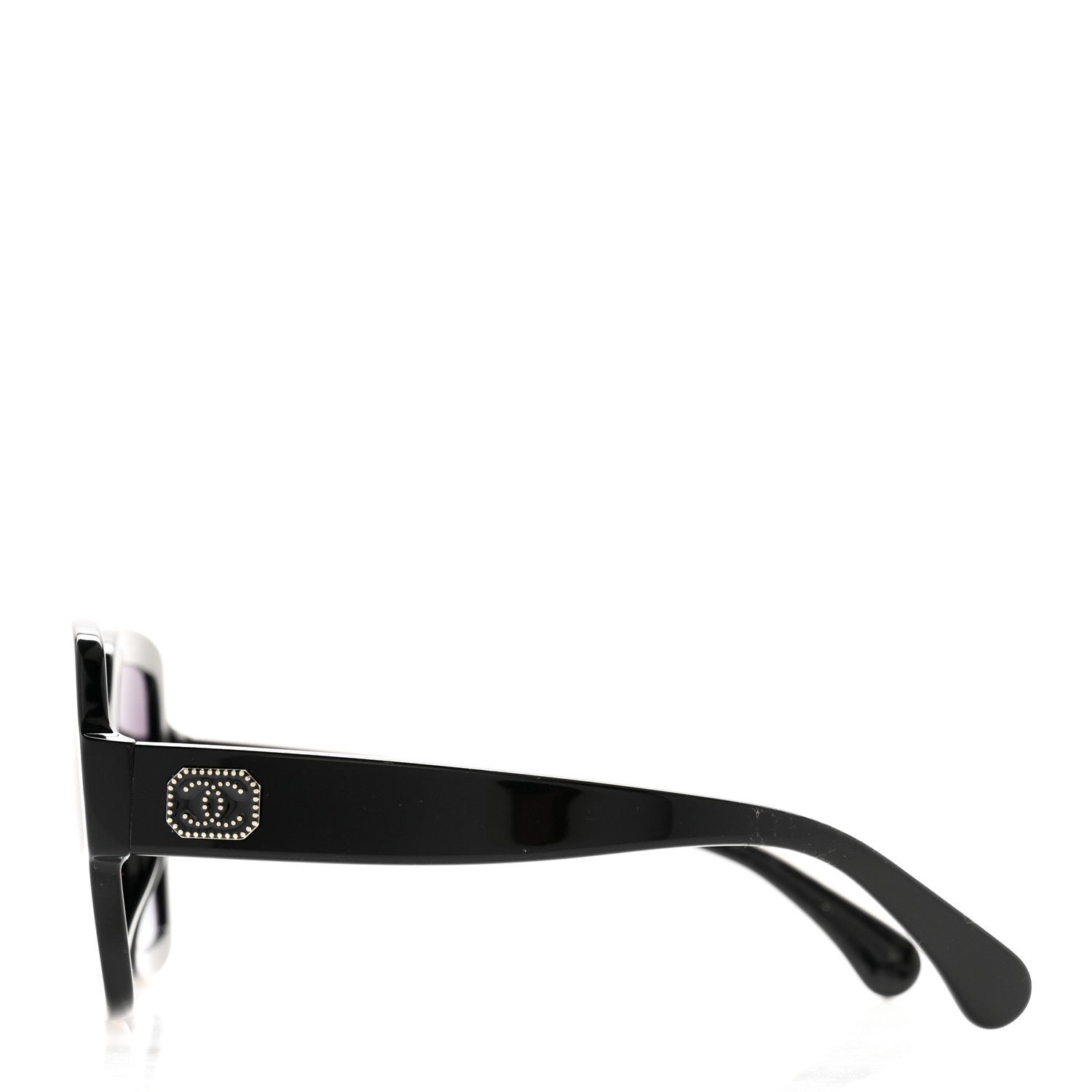 Chanel Acetate Square Strass CC Sunglasses 5479-A Black 3 of 7