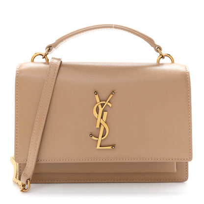 Saint Laurent Calfskin Monogram Sunset Chain Wallet Dark Toffee 1 of 11