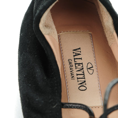 Valentino Garavani Suede Rockstud Gladiator Lace Up Ballerina Flats 40 Black 8 of 8