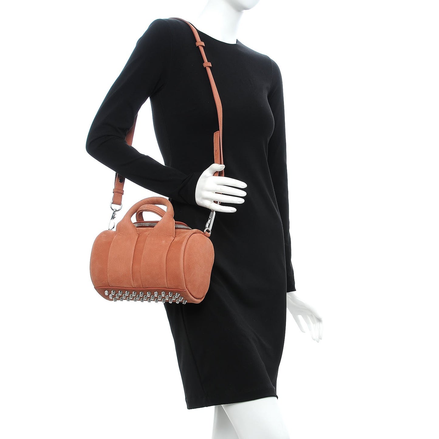 Suede Mini Rockie Silver Hardware Terra Cotta