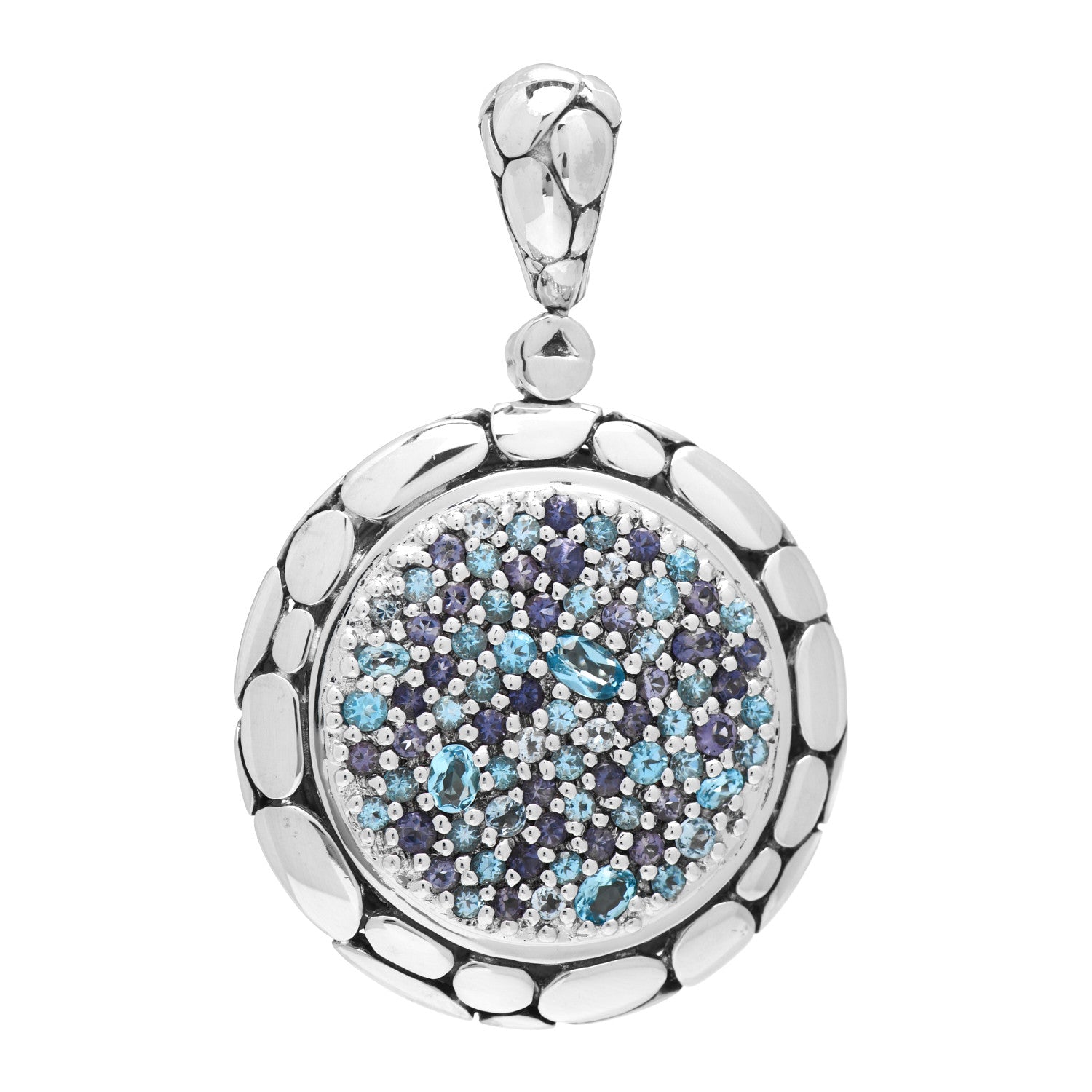 John Hardy Sterling Silver Blue Topaz Iolite Kali Pendant 1 of 3