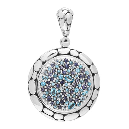 John Hardy Sterling Silver Blue Topaz Iolite Kali Pendant 1 of 3