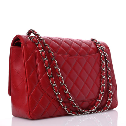 Chanel Lambskin Quilted Maxi Double Flap Red 2 of 16