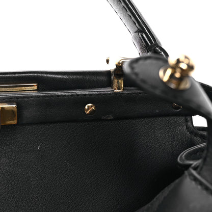 Fendi Vitello Seta Lace Up Medium Peekaboo Iconic Satchel Black 11 of 12