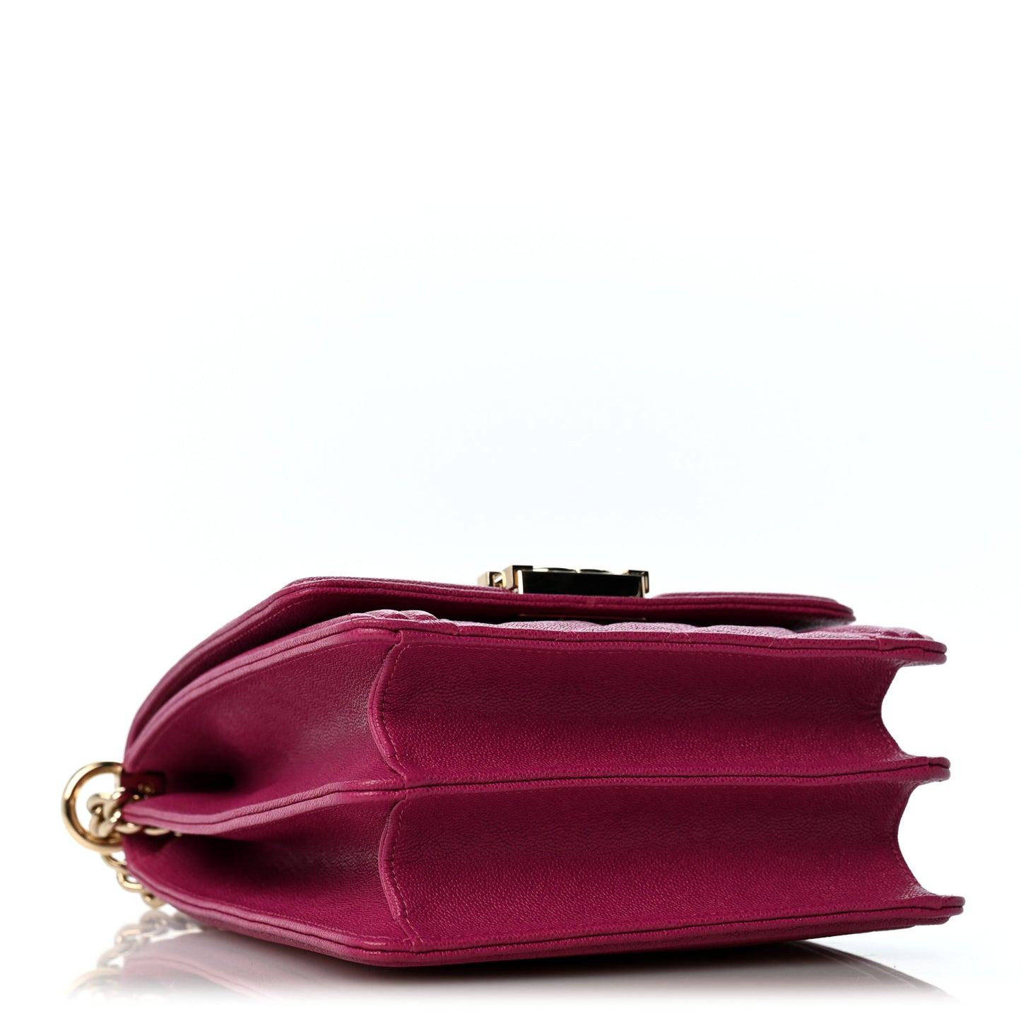 Caviar Quilted North South Boy Flap Fuchsia