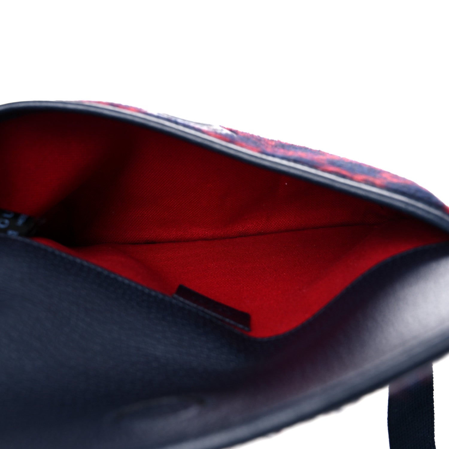Gucci Covered Wool GG Monogram Slim Belt Bag Navy Red 5 of 14