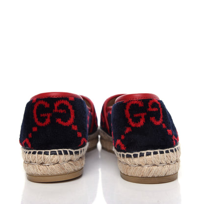 Gucci Terry Cloth GG Monogram Espadrilles 37 Blue Red 7 of 11