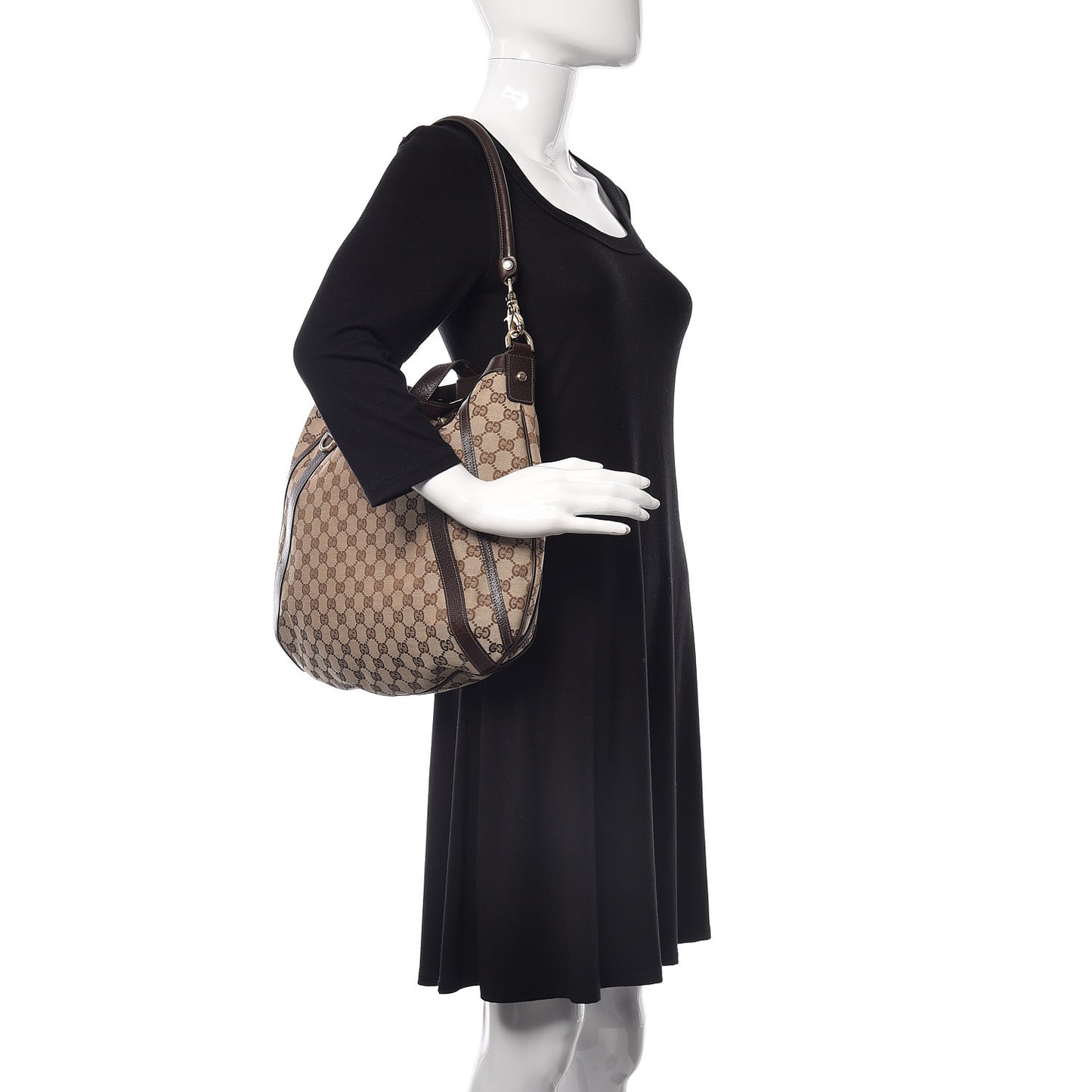 Monogram Medium Abbey Convertible Tote Dark Brown