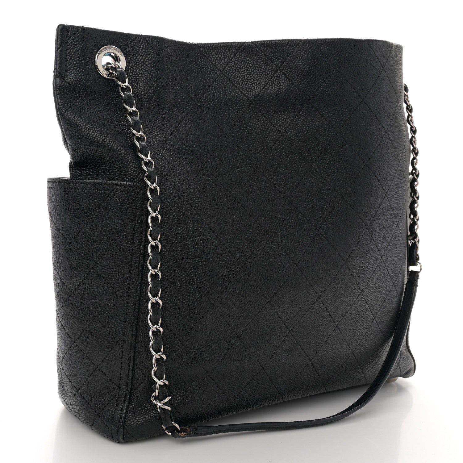 Chanel Caviar Stitched Medium CC Pocket Hobo Black 3 of 11