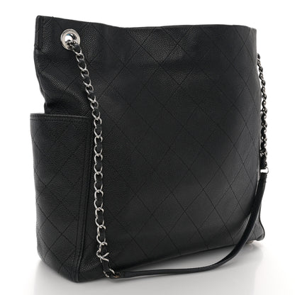 Chanel Caviar Stitched Medium CC Pocket Hobo Black 3 of 11
