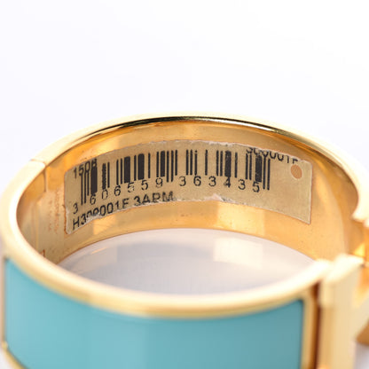 Hermes Enamel Wide Clic Clac H Bracelet PM Bleu Atoll 6 of 8