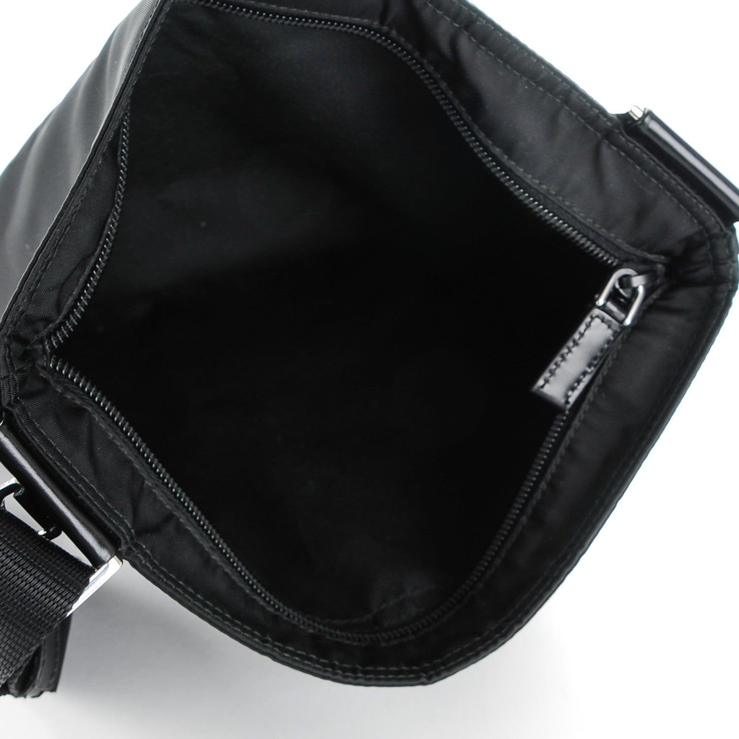 Prada Nylon Vela Flat Messenger Bag Black 5 of 8
