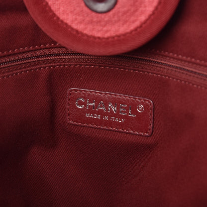 Chanel Canvas Large Deauville Tote Red 7 of 12