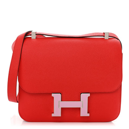 Hermes Epsom Enamel Constance 24 Rouge de Coeur Mauve Sylvestre 1 of 11