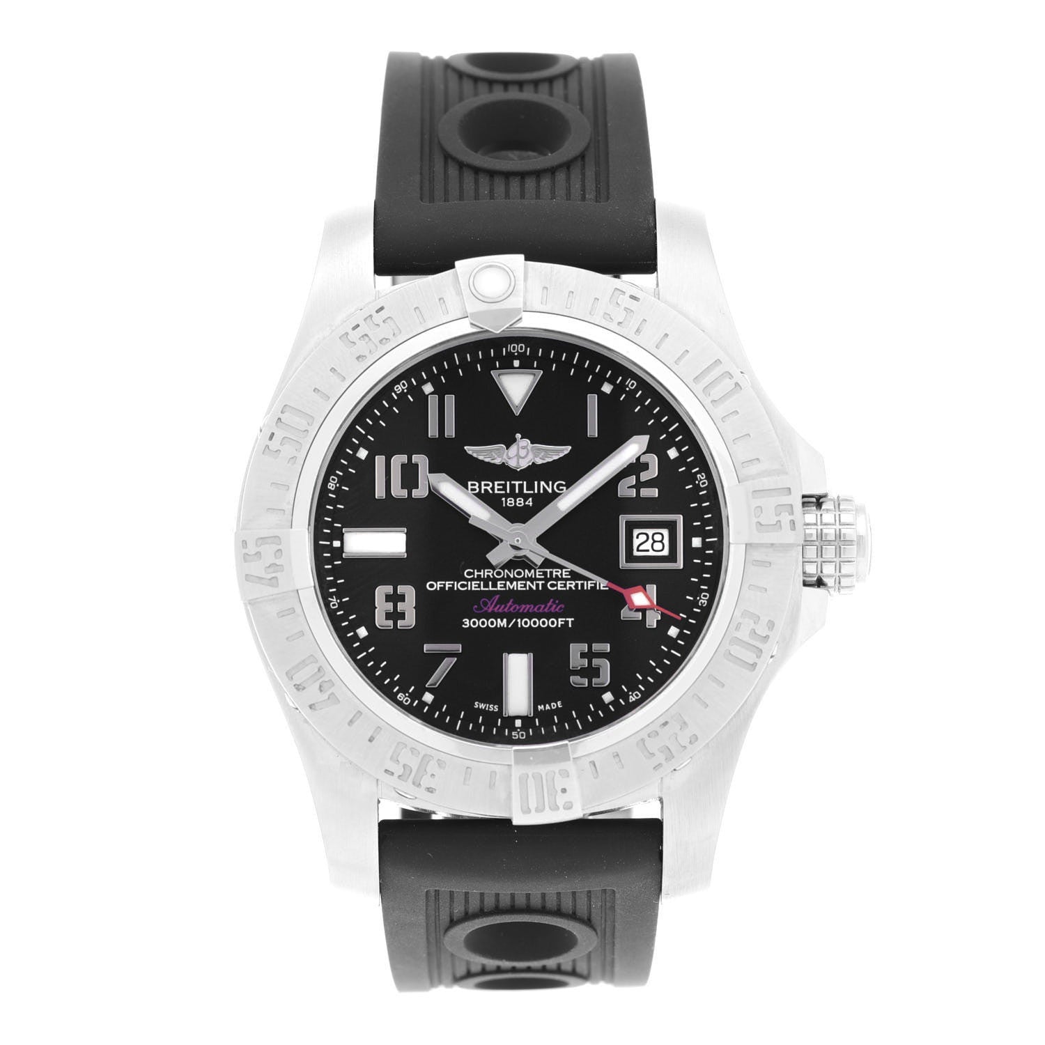 Breitling Stainless Steel Rubber 45mm Avenger Seawolf Automatic Watch Black A17331 1 of 5