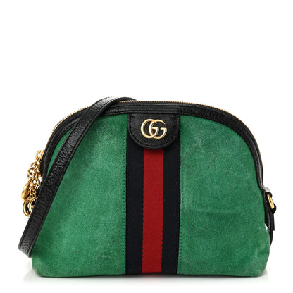Gucci Suede Patent GG Web Small Ophidia Dome Shoulder Bag New Shamarock Black 1 of 16
