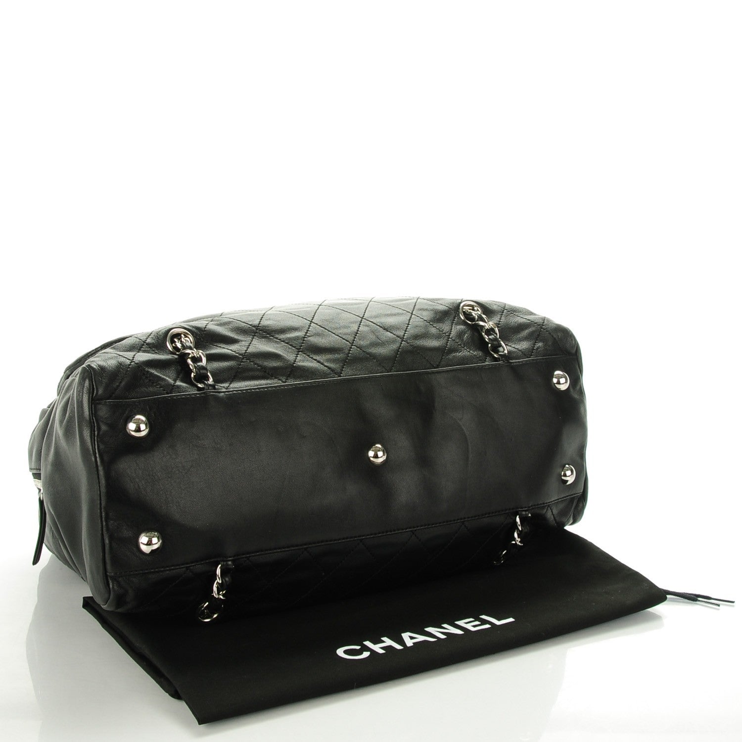 Chanel Lambskin Quilted Chain Around Tote Black 4 of 7
