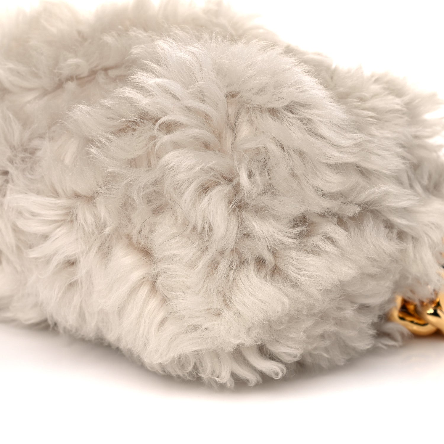 Bottega Veneta Shearling Lambskin The Pouch Chain White 9 of 9
