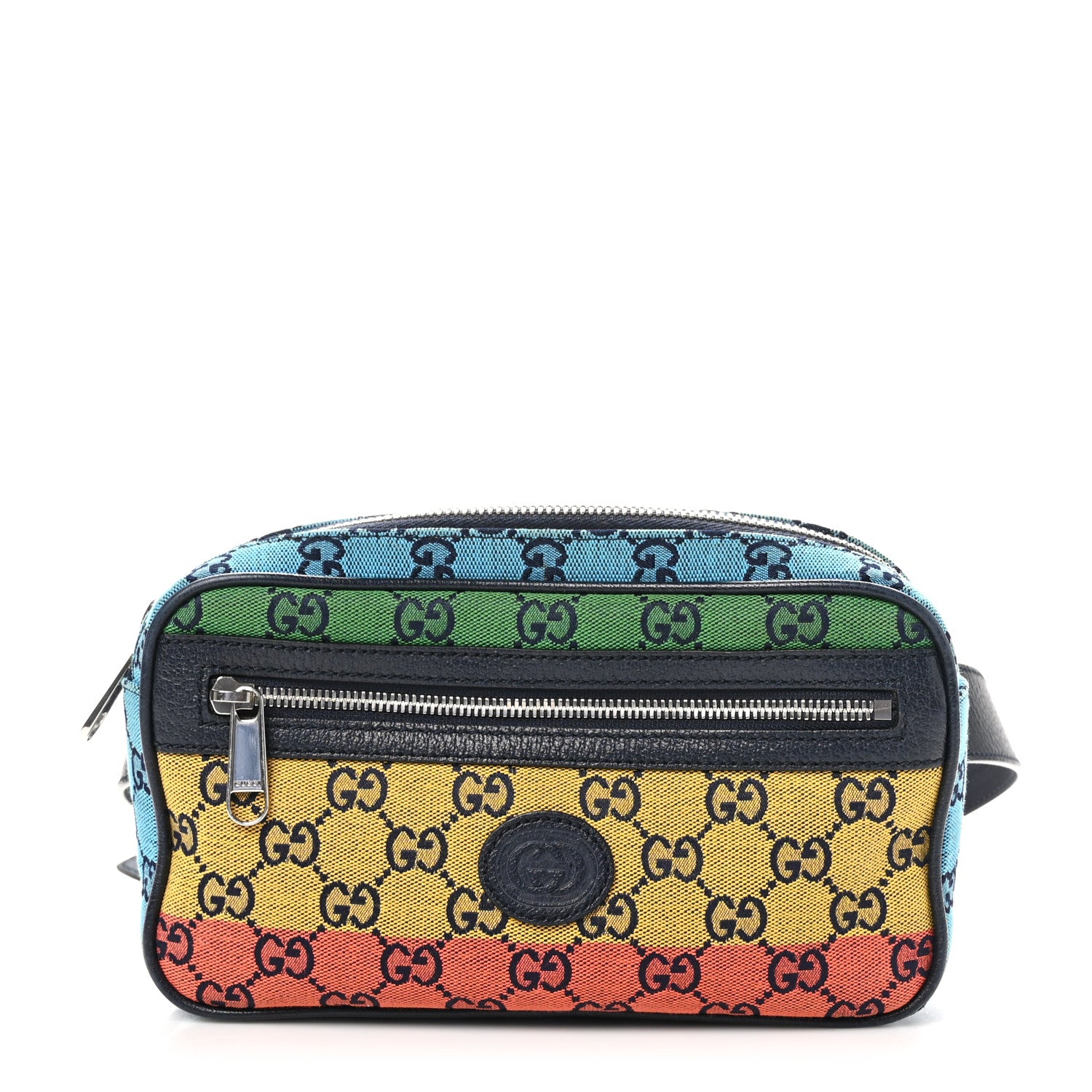 Gucci Monogram Multicolor Retro Interlocking G Belt Bag 90 36 Blue Rainbow Light Blue 1 of 10