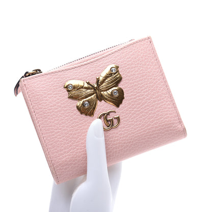 Gucci Pebbled Calfskin Butterfly Card Case Wallet Perfect Pink 2 of 12