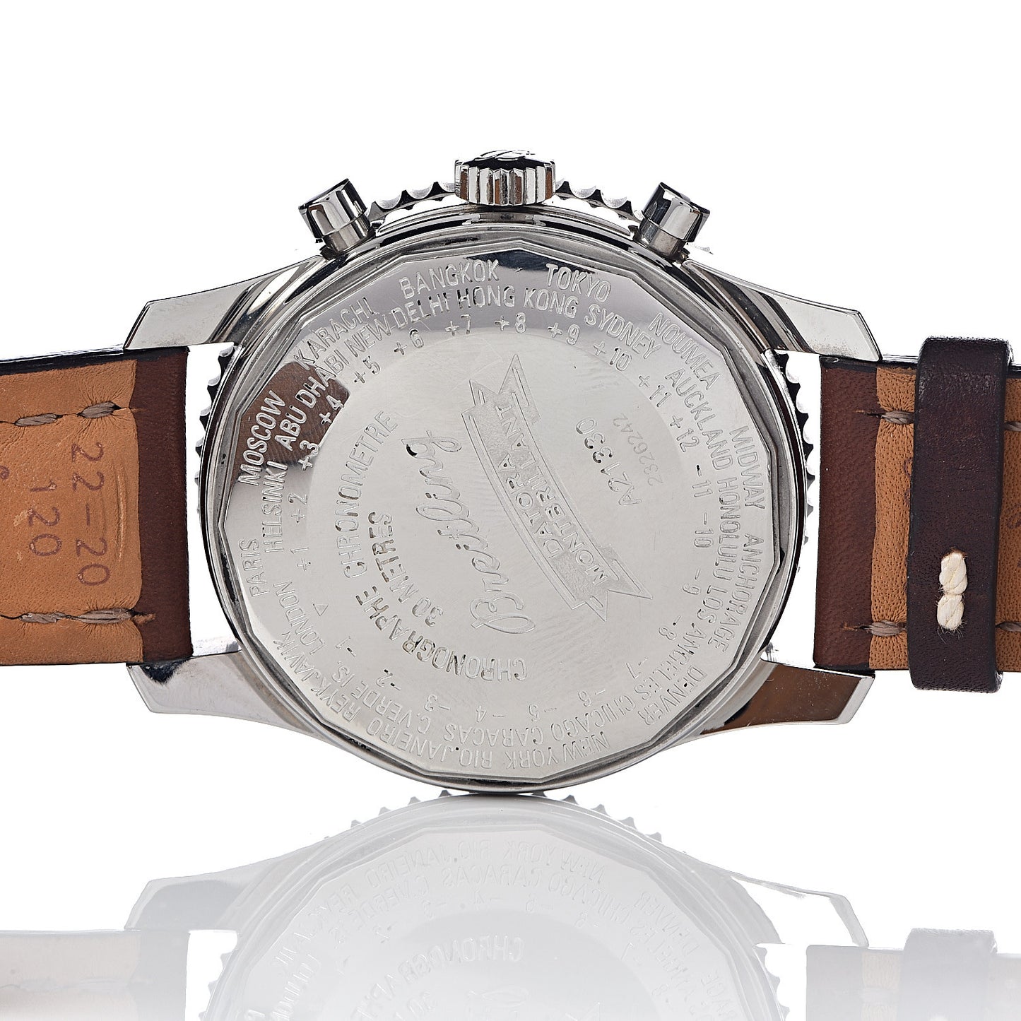 Stainless Steel Calfskin 43mm Navitimer Montbrillant Datora Chronomat Automatic Watch Brown A21330