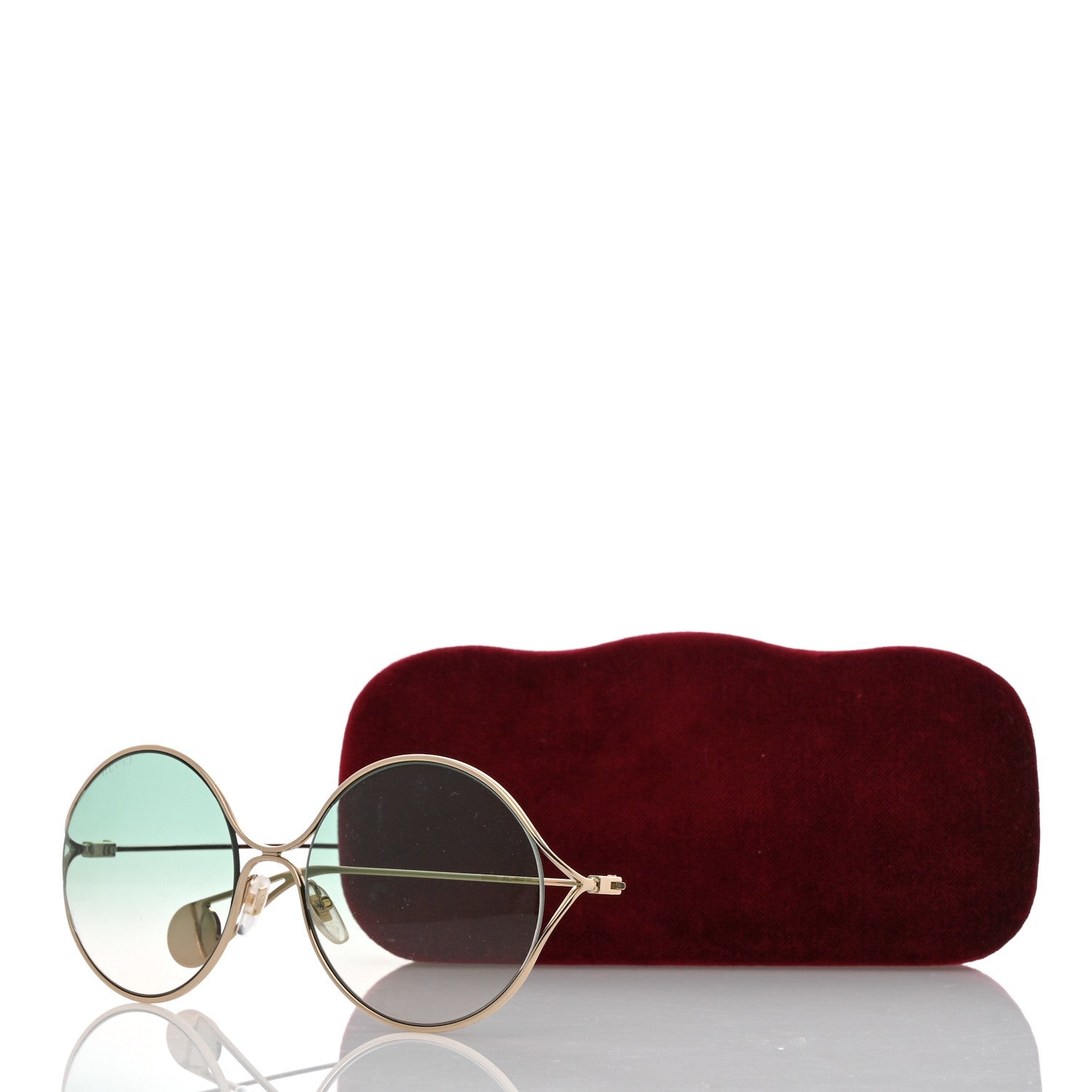 Gucci Metal Round Pearl Tip Sunglasses GG0253S Gold 8 of 8