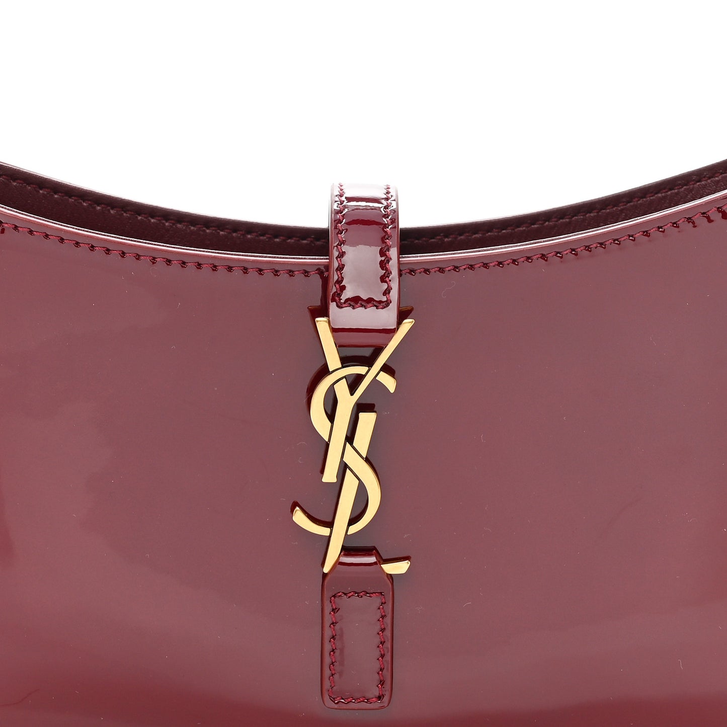 Patent Calfskin Le 5 A 7 Mini Hobo Red Grenat