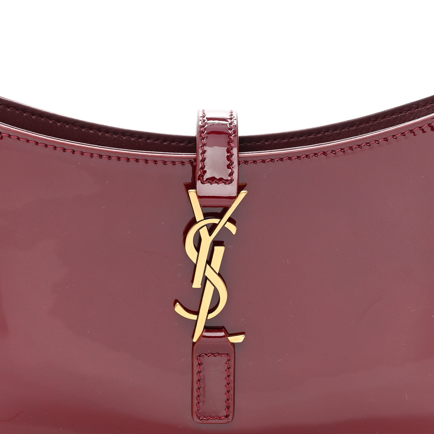 Saint Laurent Patent Calfskin Le 5 A 7 Mini Hobo Red Grenat 8 of 10