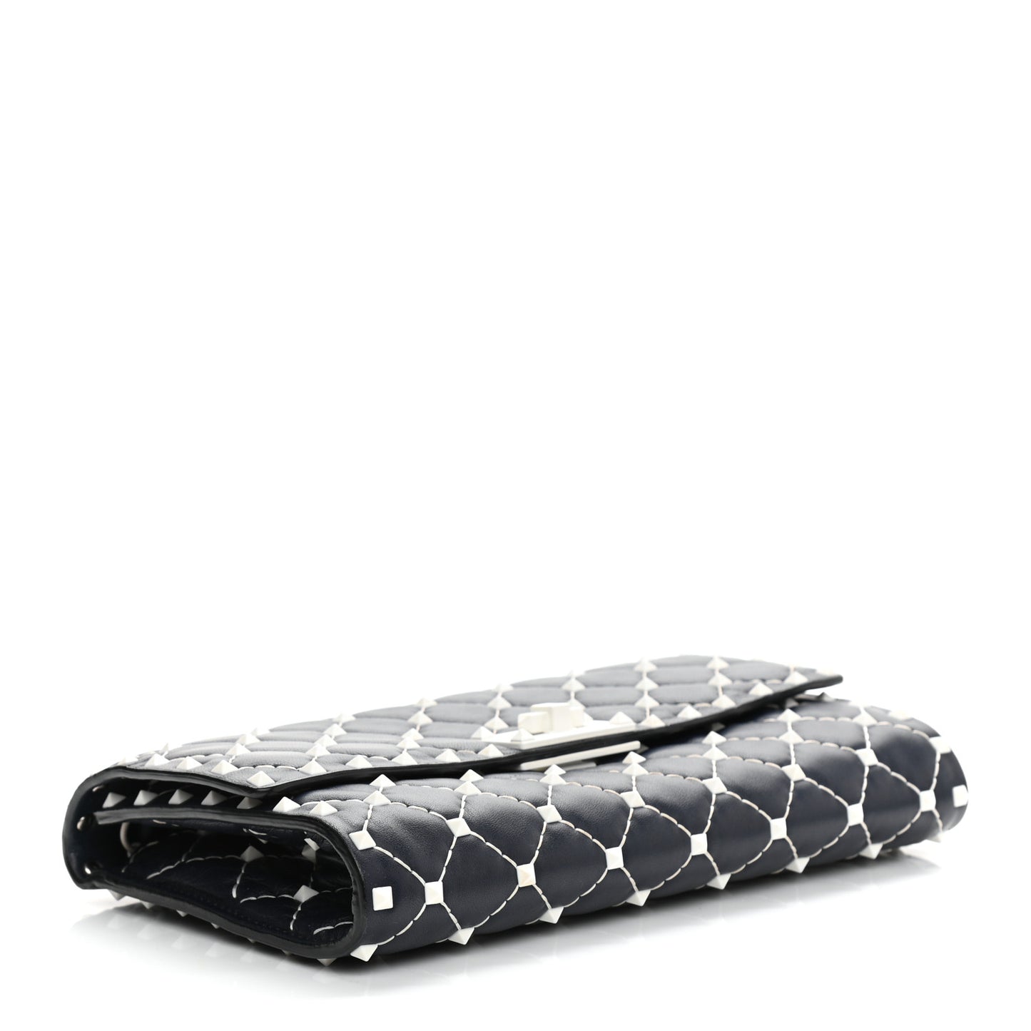 Lambskin Free Rockstud Spike Wallet On Chain Marine