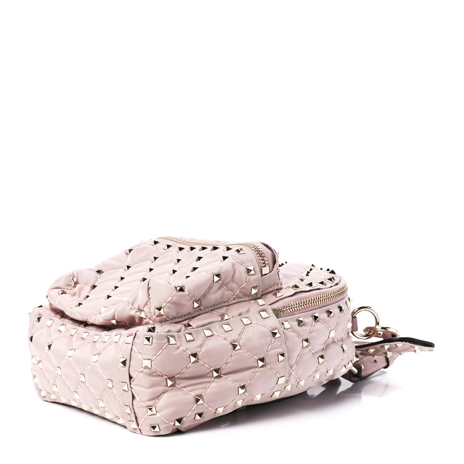 Valentino Garavani Nylon Quilted Mini Rockstud Spike Backpack Dusty Rose 9 of 11