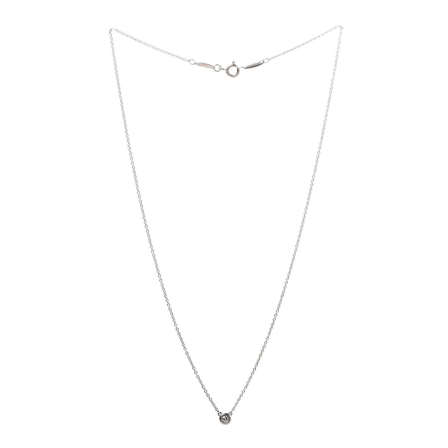 Sterling Silver Diamond .05ct Elsa Peretti Diamonds by the Yard Pendant Necklace