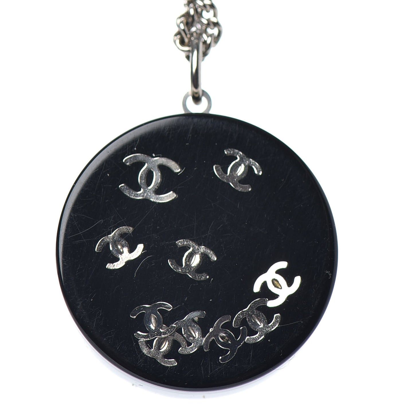 Resin CC Necklace Black Silver