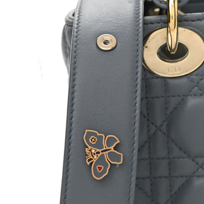 Christian Dior Lambskin Cannage Small My Lady Dior Blue Grey 9 of 10