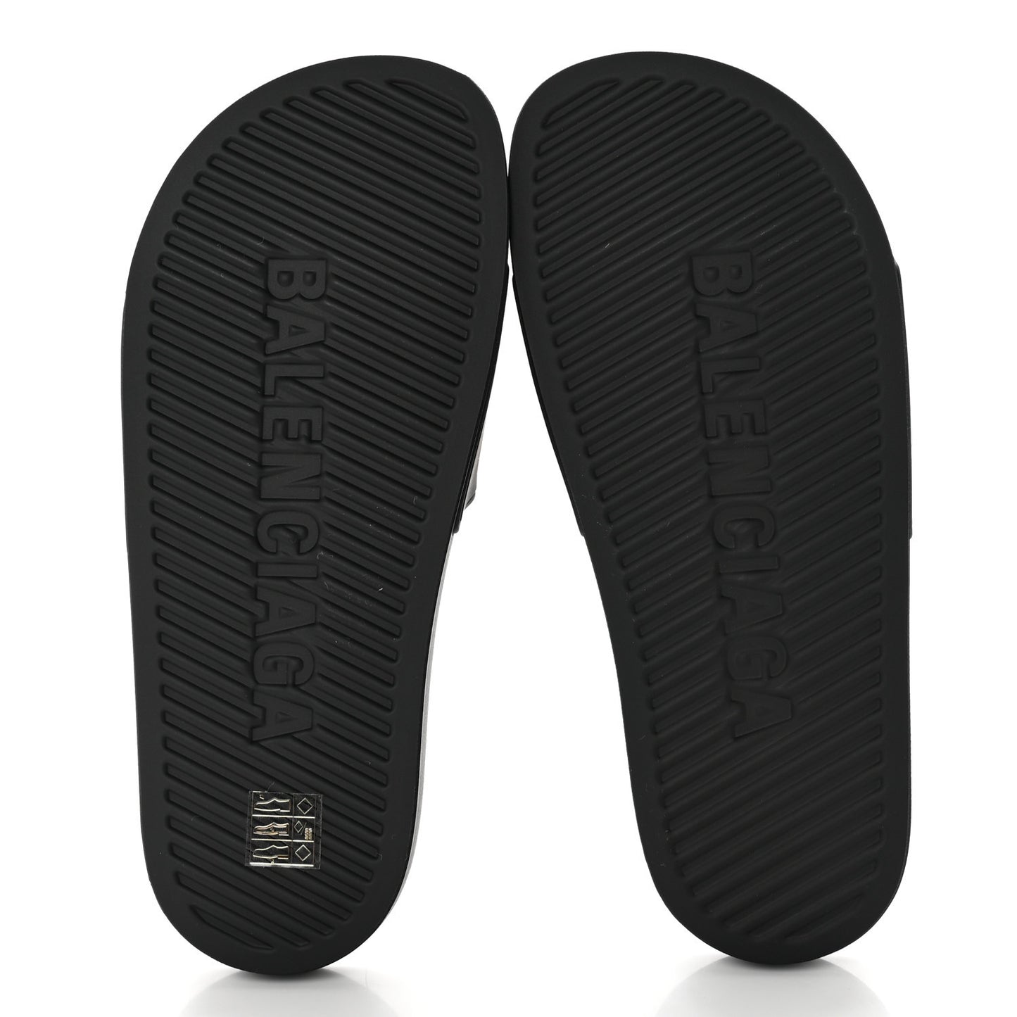 Rubber Paris Logo Womens Slide Sandals 37 Black