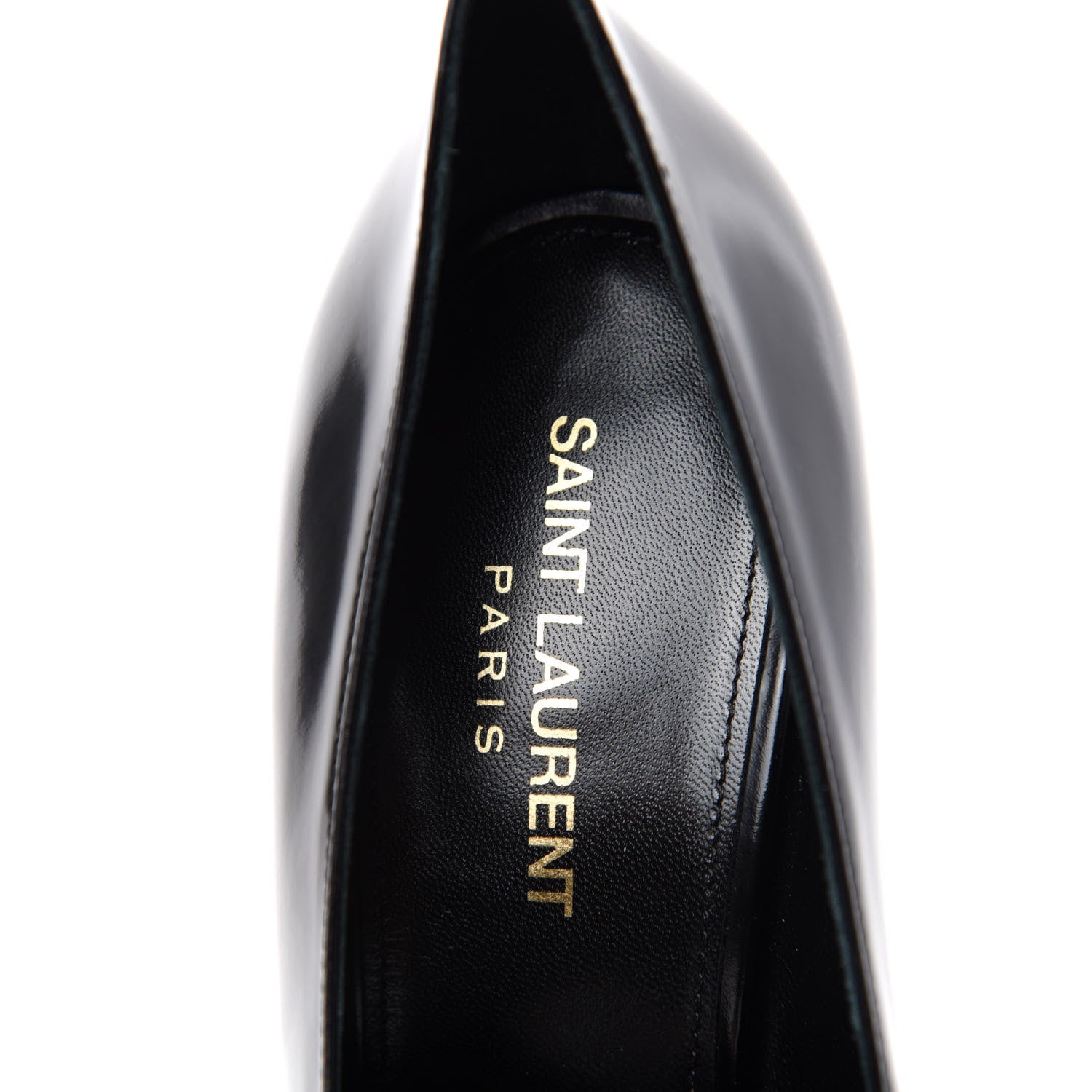 Saint Laurent Patent Calfskin Teddy High Vamp 105 Pumps 38.5 Black 8 of 11