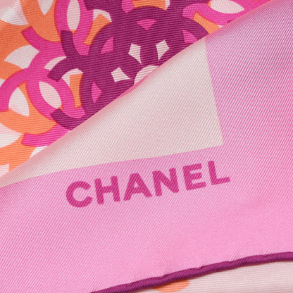 Chanel Silk CC Square Scarf Poudre Rose 3 of 5